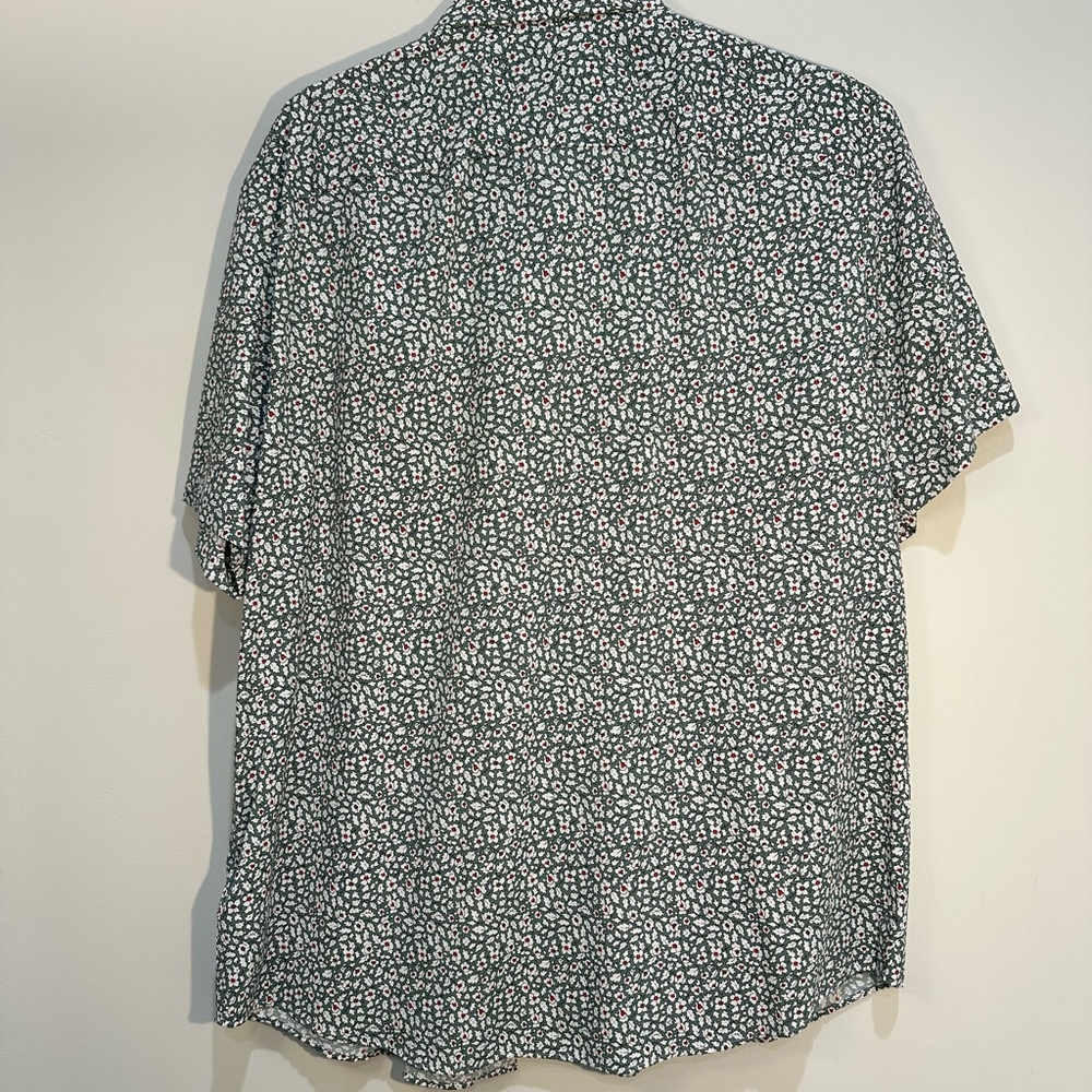 UNTUCKit Palazette Slim Button Down Short Sleeve Shirt Mens Green